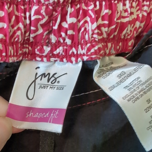 Just My Size Women's Black Cargo Shorts Shaped Fit 3x Vintage Colorful Waistband - Picture 2 of 8